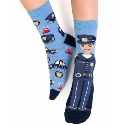 Chlapčenské nerovnaké ponožky Policajt