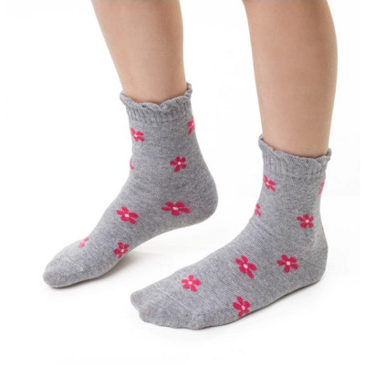 Dievčenské ponožky Ružové kvetinky